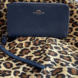 Coach - Blue Leather Wallet/Wristlet - EUC